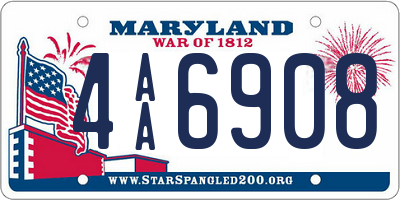 MD license plate 4AA6908