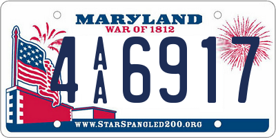 MD license plate 4AA6917