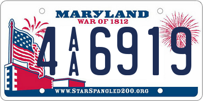MD license plate 4AA6919