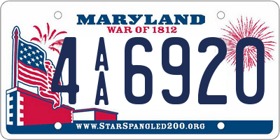 MD license plate 4AA6920