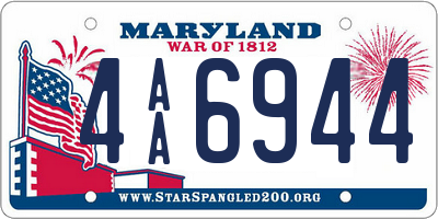 MD license plate 4AA6944