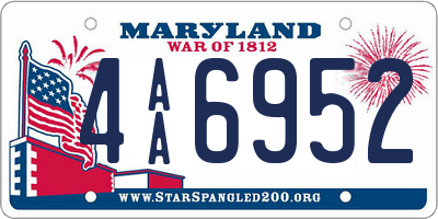 MD license plate 4AA6952