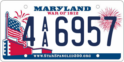 MD license plate 4AA6957