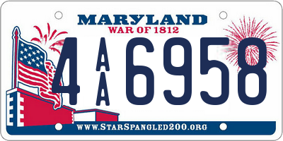 MD license plate 4AA6958