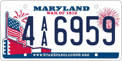 MD license plate 4AA6959