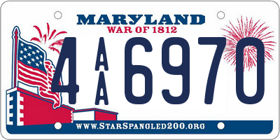 MD license plate 4AA6970
