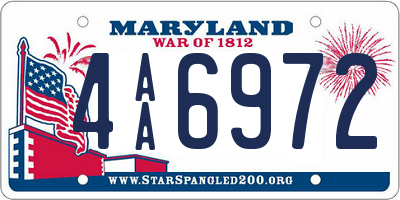 MD license plate 4AA6972