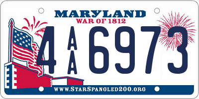 MD license plate 4AA6973