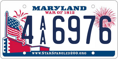 MD license plate 4AA6976