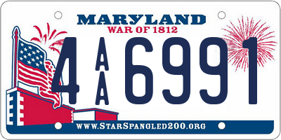 MD license plate 4AA6991