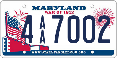 MD license plate 4AA7002