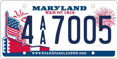 MD license plate 4AA7005