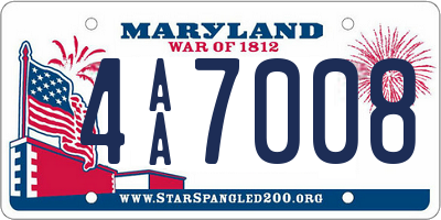 MD license plate 4AA7008