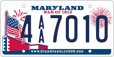 MD license plate 4AA7010