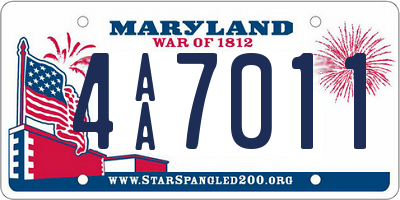 MD license plate 4AA7011