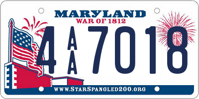 MD license plate 4AA7018