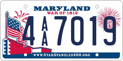 MD license plate 4AA7019