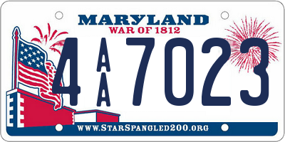 MD license plate 4AA7023