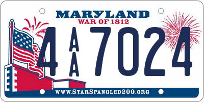 MD license plate 4AA7024