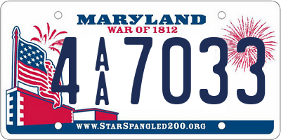 MD license plate 4AA7033