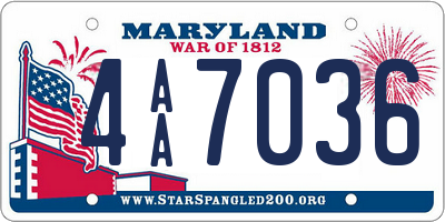 MD license plate 4AA7036