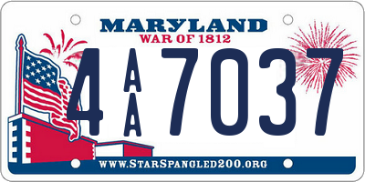 MD license plate 4AA7037