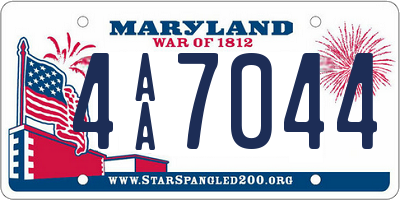 MD license plate 4AA7044