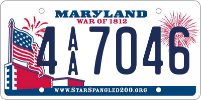 MD license plate 4AA7046