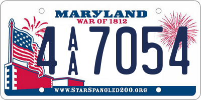 MD license plate 4AA7054