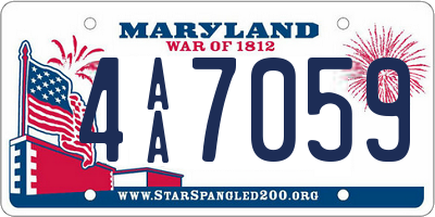 MD license plate 4AA7059