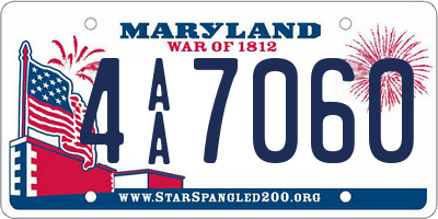 MD license plate 4AA7060