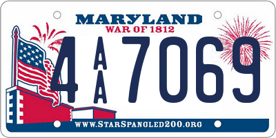 MD license plate 4AA7069