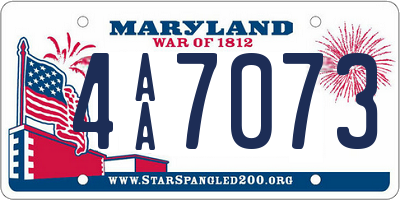MD license plate 4AA7073