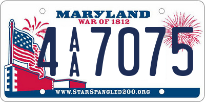 MD license plate 4AA7075