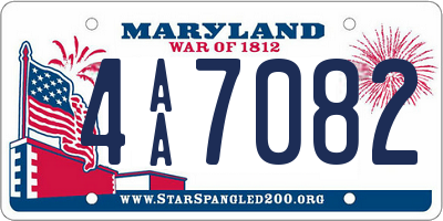 MD license plate 4AA7082