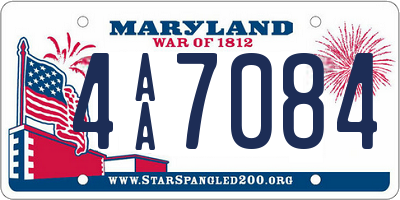 MD license plate 4AA7084