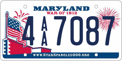 MD license plate 4AA7087