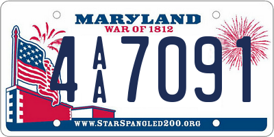 MD license plate 4AA7091