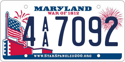 MD license plate 4AA7092