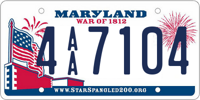 MD license plate 4AA7104