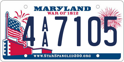 MD license plate 4AA7105