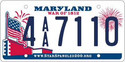 MD license plate 4AA7110