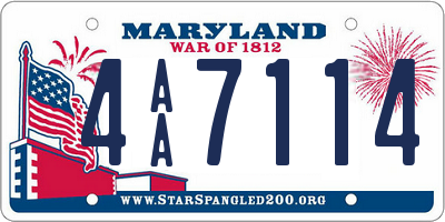 MD license plate 4AA7114