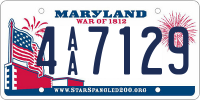 MD license plate 4AA7129