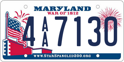 MD license plate 4AA7130