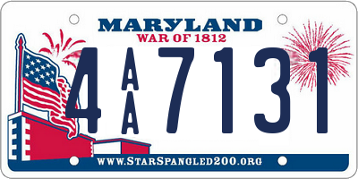 MD license plate 4AA7131