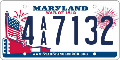 MD license plate 4AA7132