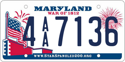 MD license plate 4AA7136