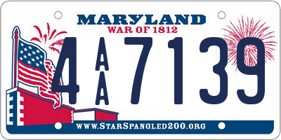 MD license plate 4AA7139
