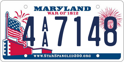 MD license plate 4AA7148